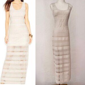 Guess Crochet Sleeveless Cream Maxi Dress Gigi Hadid Line Size Small /Rococo